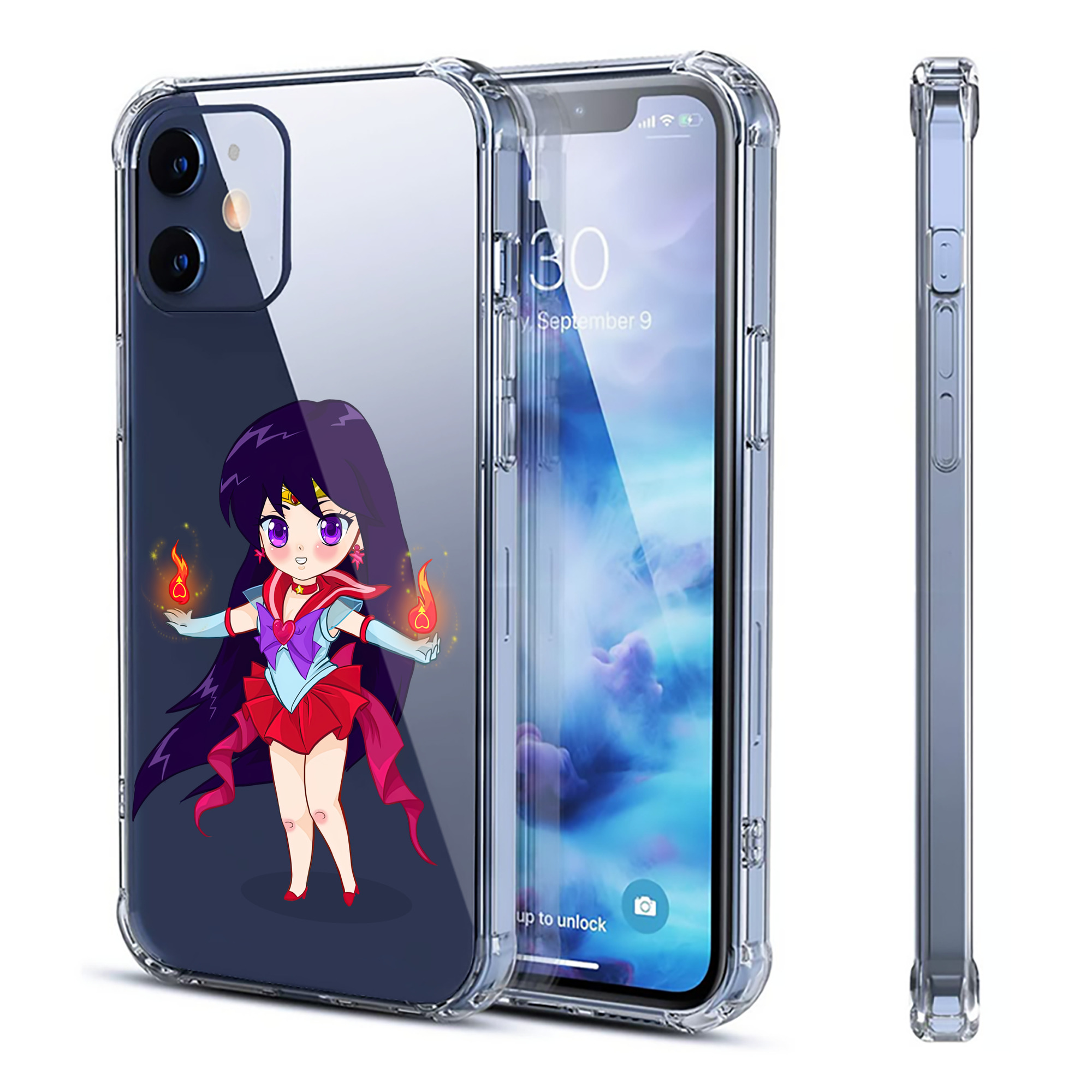 （画像用） 美少女戦士セーラームーン 火野レイ ひの レイ Sailor Moon Hino Rei （セーラーマーズ,Sailor Mars） 【iPhone 12シリーズ対応】透明スマホケース（クリアソフトケース）